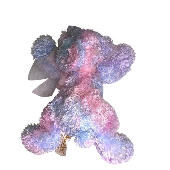 Dandee Plush Teddy Bear Pink Blue Purple With Sheer Bow - Picture 9 of 13